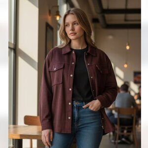 NWT LEVI'S Faux Suede Long Sleeve Shirt Jacket Women's Size 3X Chocolate Brown